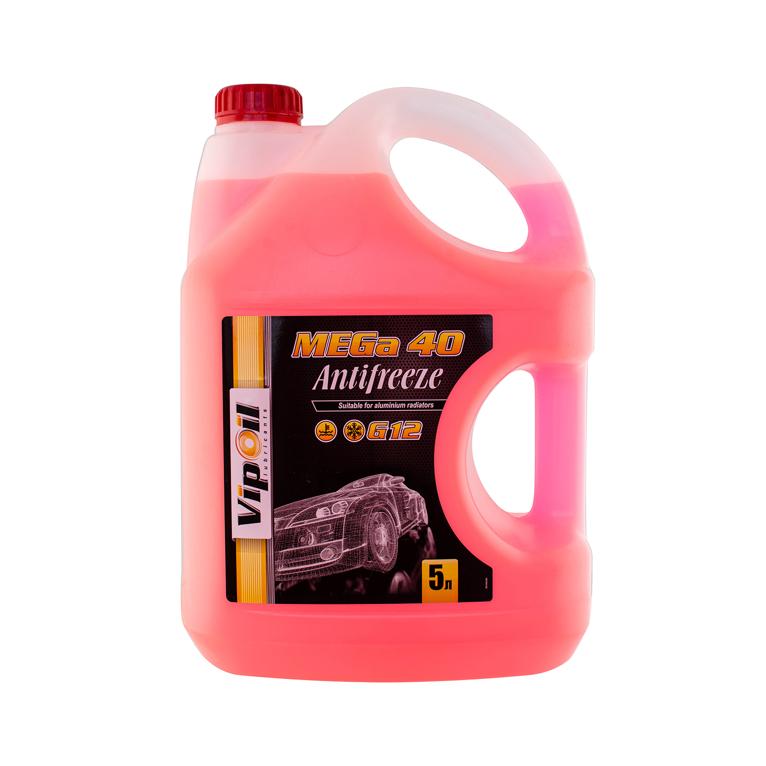 Антифриз VipOil G12 MEGA 40 (червоний), 5 л